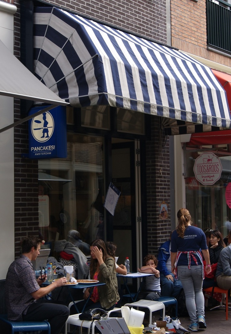 façade extérieure et terrasse de pancakes amsterdam
