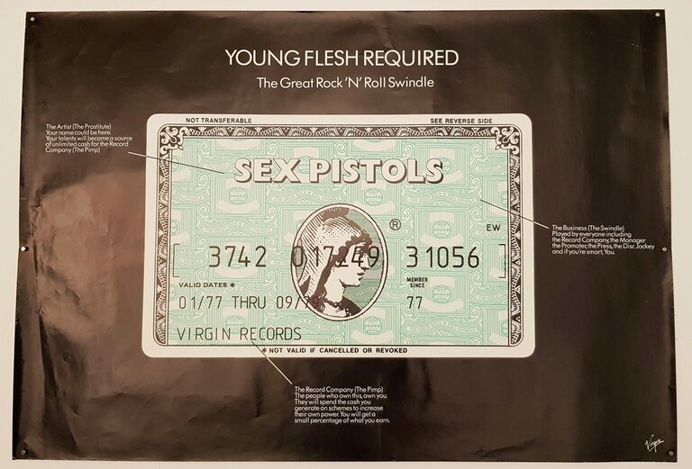 poster avec carte de banque art signé jamie reid