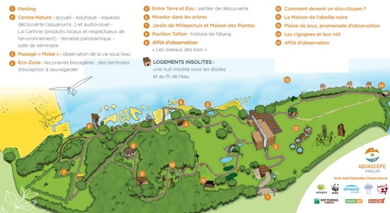 plan de l'aquascope de virelles