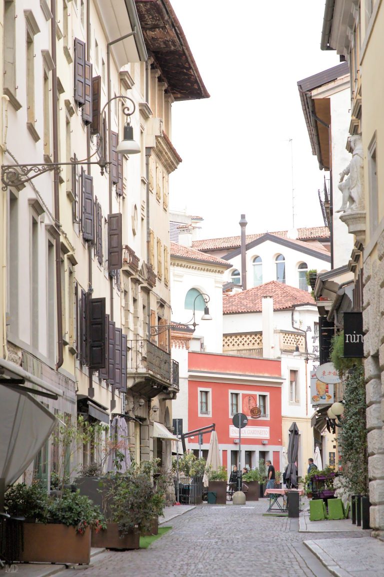 rue avec bâtiments du centre ville d'udine